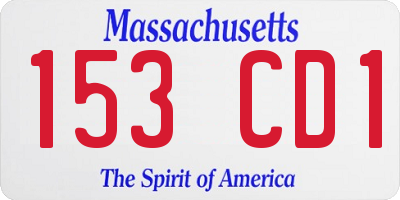 MA license plate 153CD1