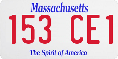MA license plate 153CE1