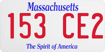 MA license plate 153CE2