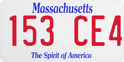 MA license plate 153CE4