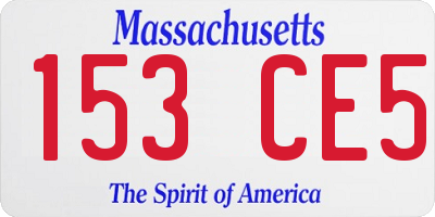 MA license plate 153CE5