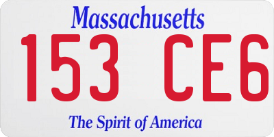 MA license plate 153CE6