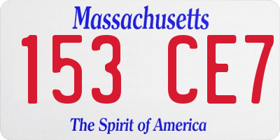 MA license plate 153CE7