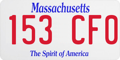 MA license plate 153CF0