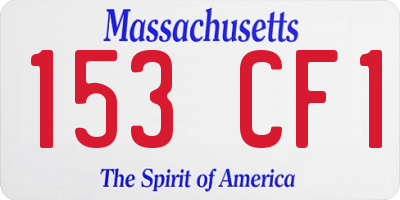 MA license plate 153CF1
