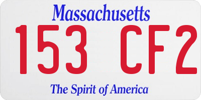 MA license plate 153CF2