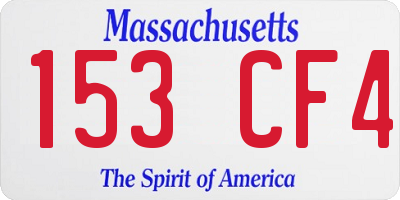 MA license plate 153CF4