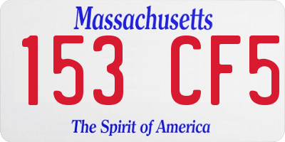 MA license plate 153CF5