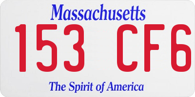 MA license plate 153CF6