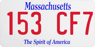 MA license plate 153CF7