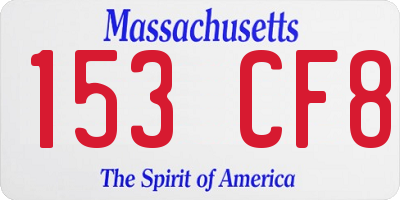 MA license plate 153CF8