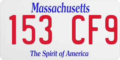 MA license plate 153CF9