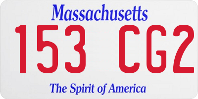 MA license plate 153CG2