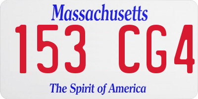 MA license plate 153CG4
