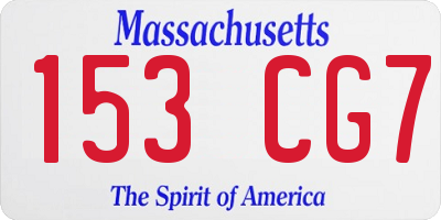 MA license plate 153CG7