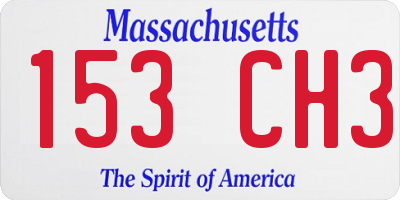 MA license plate 153CH3