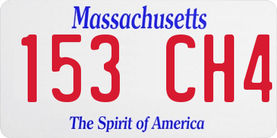 MA license plate 153CH4