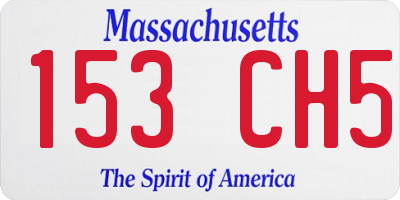 MA license plate 153CH5