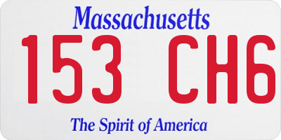 MA license plate 153CH6
