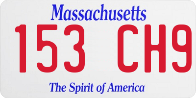 MA license plate 153CH9