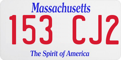 MA license plate 153CJ2