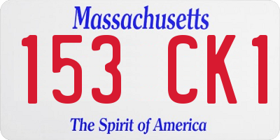 MA license plate 153CK1