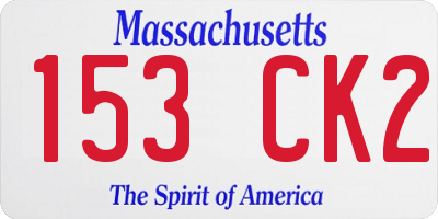 MA license plate 153CK2
