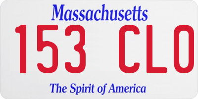 MA license plate 153CL0