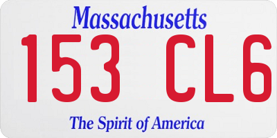 MA license plate 153CL6