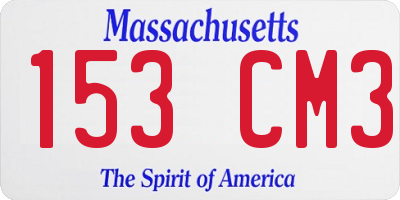 MA license plate 153CM3