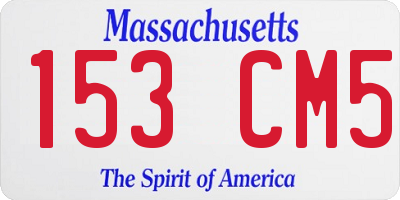 MA license plate 153CM5