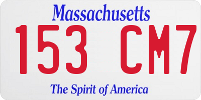 MA license plate 153CM7