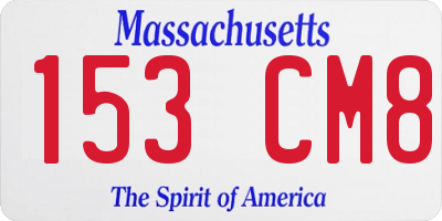 MA license plate 153CM8
