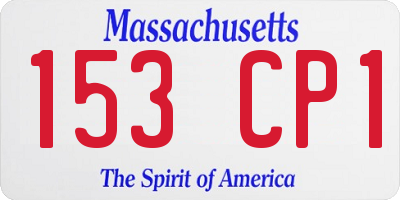 MA license plate 153CP1