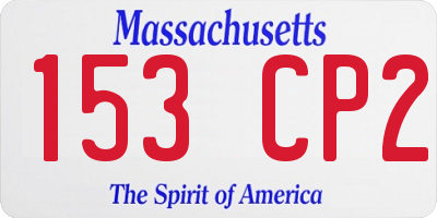 MA license plate 153CP2