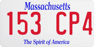 MA license plate 153CP4