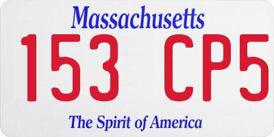 MA license plate 153CP5