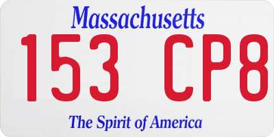 MA license plate 153CP8