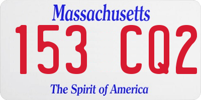 MA license plate 153CQ2