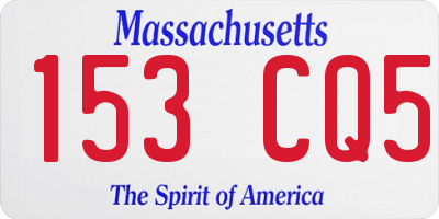 MA license plate 153CQ5