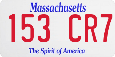 MA license plate 153CR7