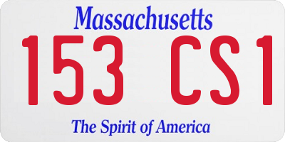 MA license plate 153CS1