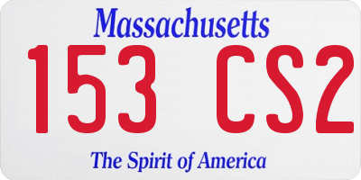 MA license plate 153CS2