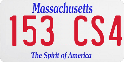 MA license plate 153CS4