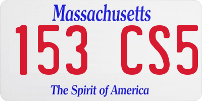 MA license plate 153CS5