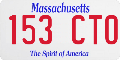 MA license plate 153CT0