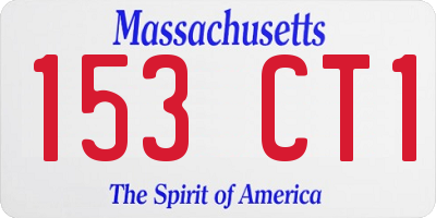 MA license plate 153CT1