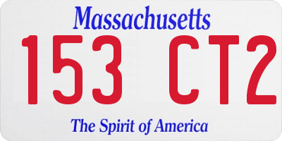 MA license plate 153CT2