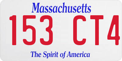 MA license plate 153CT4