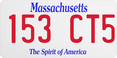 MA license plate 153CT5